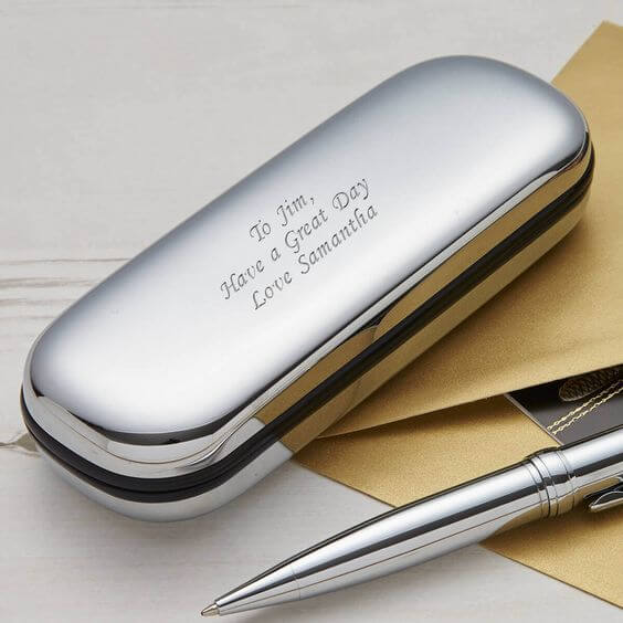 Chrome Pen Case & Pen