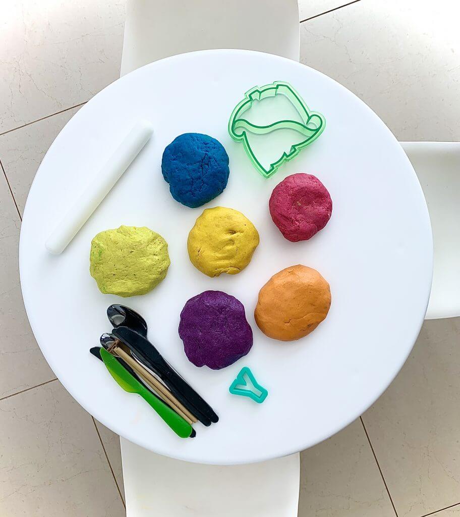 These are the things we like to add to the playdough, like glitter and little toys