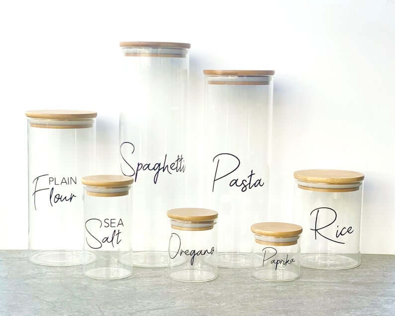 Personalised Glass Jars with Bamboo Lids