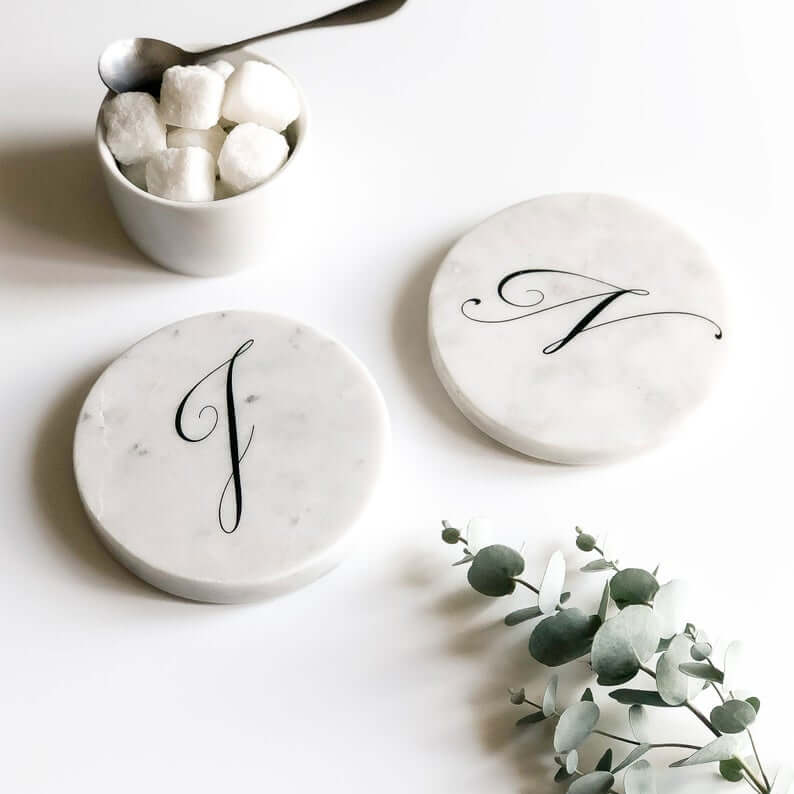 Personalised Round Marble Coasters