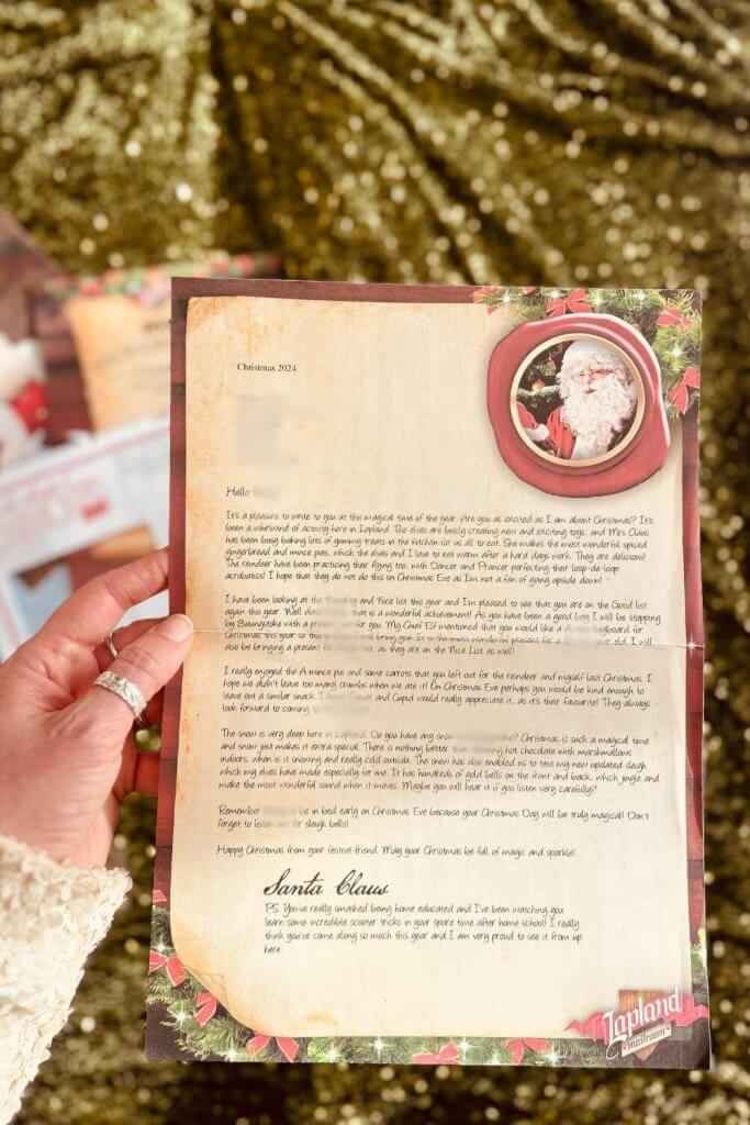 What the letters from Santa look like
